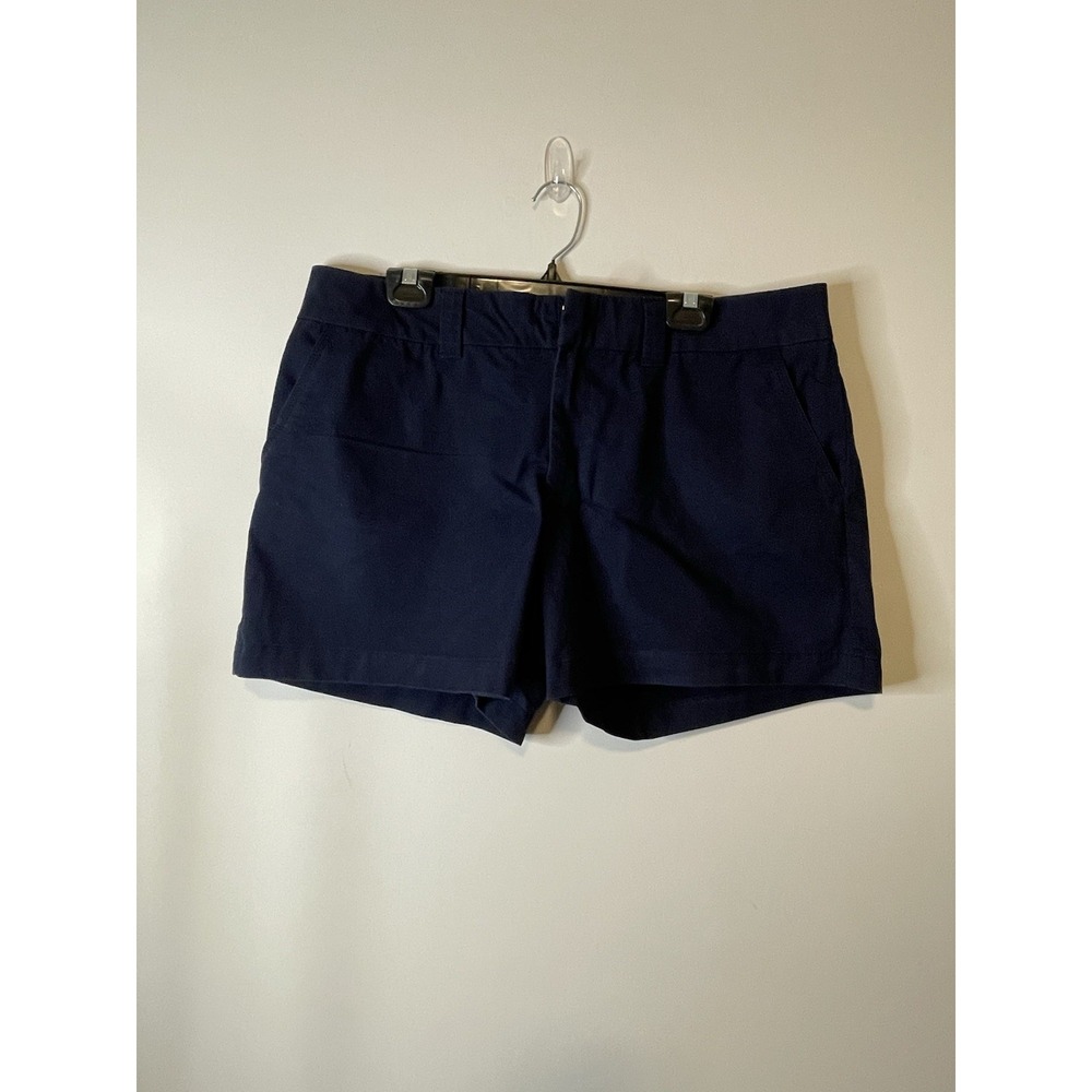 Tommy Hilfiger Chino Shorts Womens 16 Navy Blue Flat Front Preppy Golf Classic